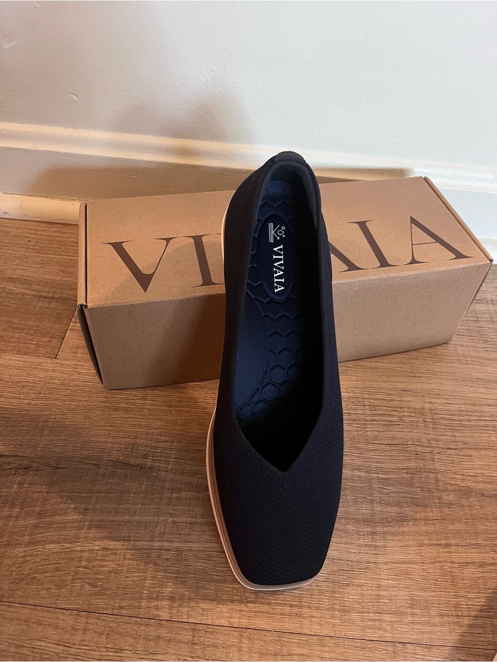 VIVAIA Mabel Navy Blue Square Toe Ballet Flats - NWT - Picture 3 of 13